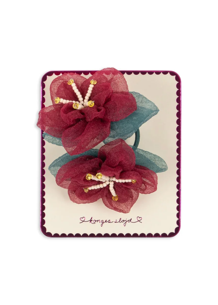 2 Pack fleur Haargummis – sangria